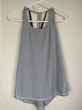 Striped Racerback Tank Top - Black & White